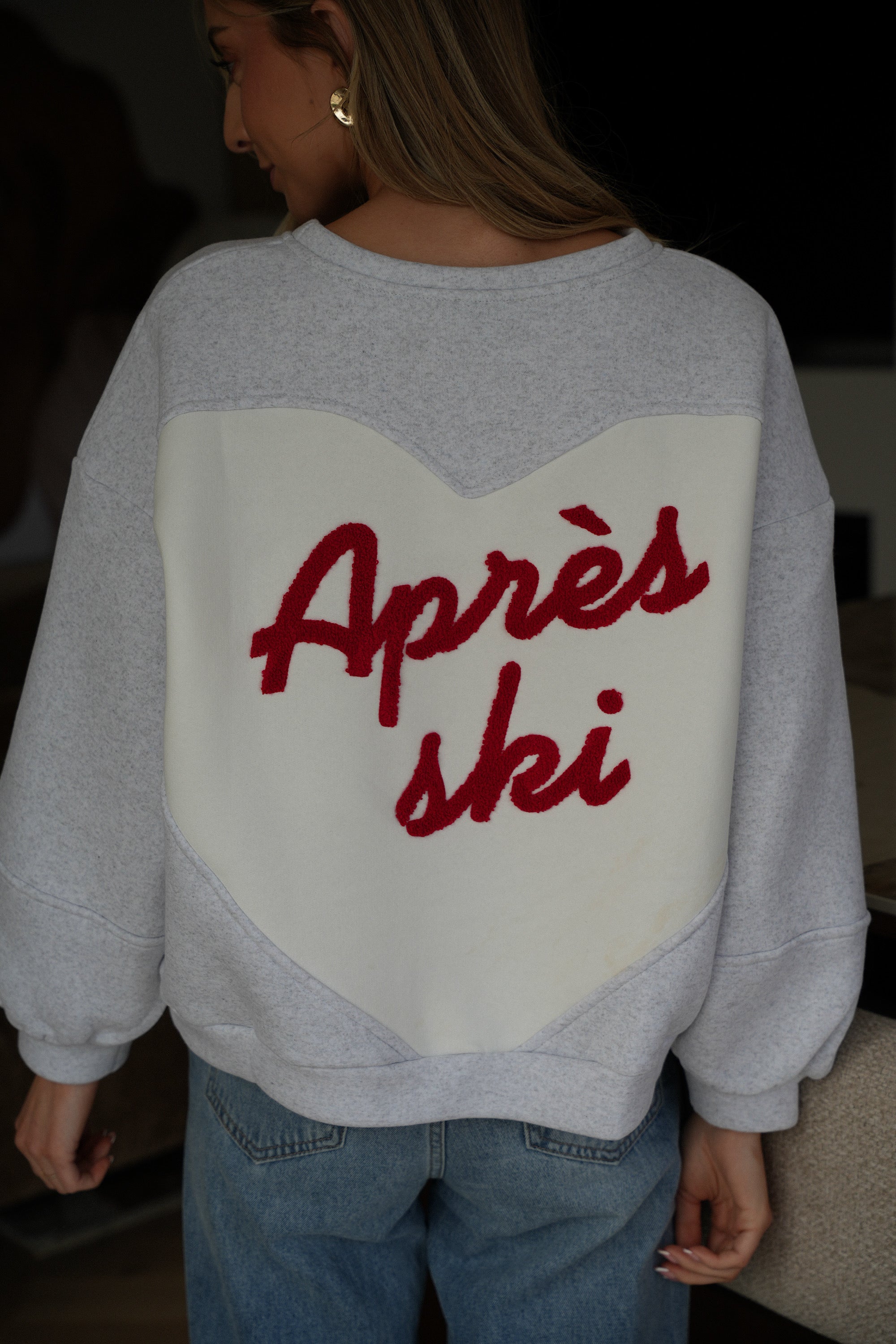 Natalie gris - Sweat-shirt brodé