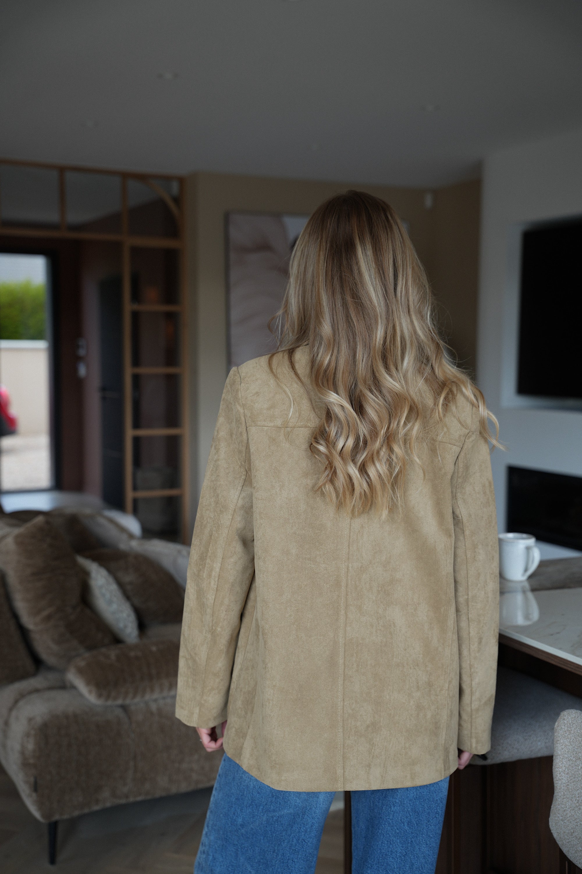 Trecy beige - Blazer suédé