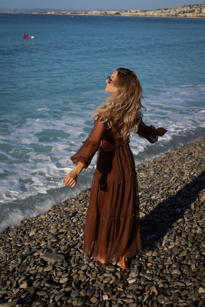 Lorie marron - Robe longue