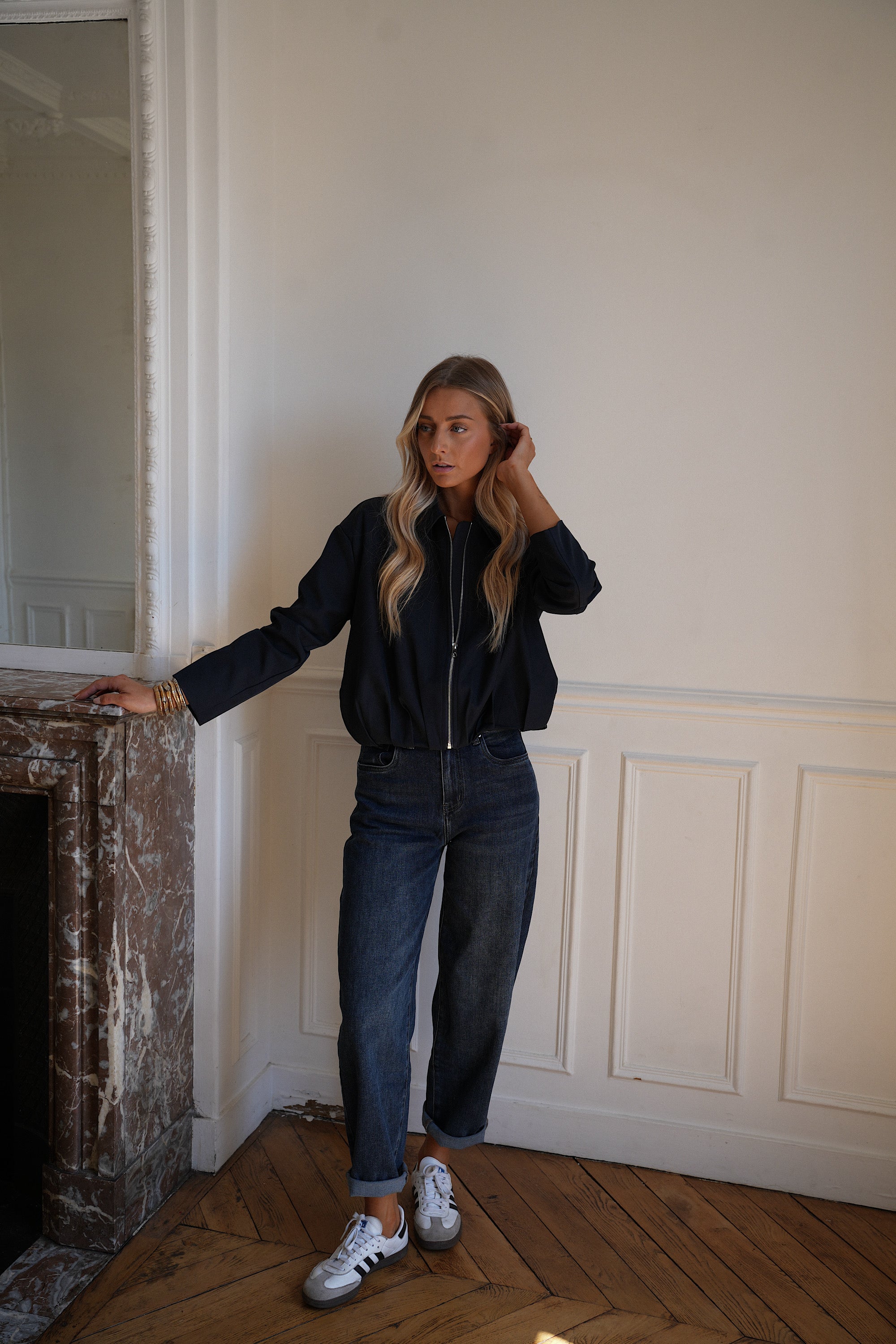 Jamy marine - Veste zippée