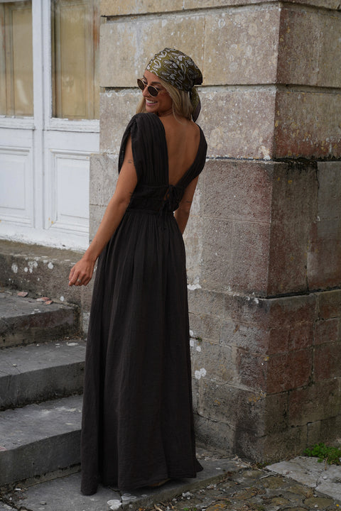 Lucy chocolat - Robe longue