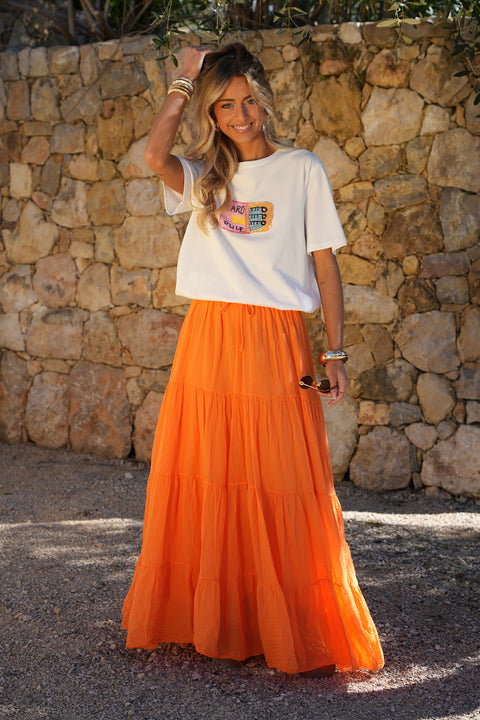 Sali blanc - T-shirt perlé