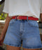 Dallia rouge - Ceinture cuir