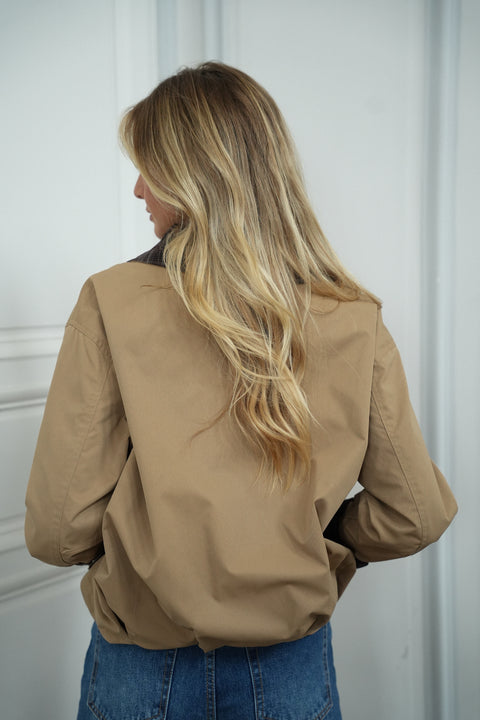 Adeline beige - Veste en toile