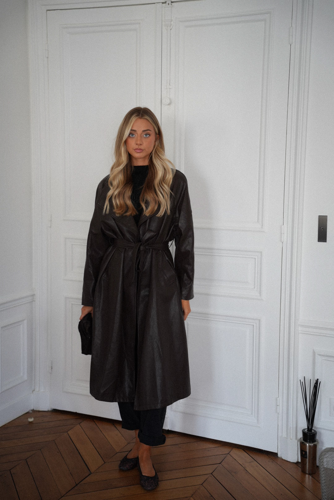 Penelope chocolat - Manteau cuir