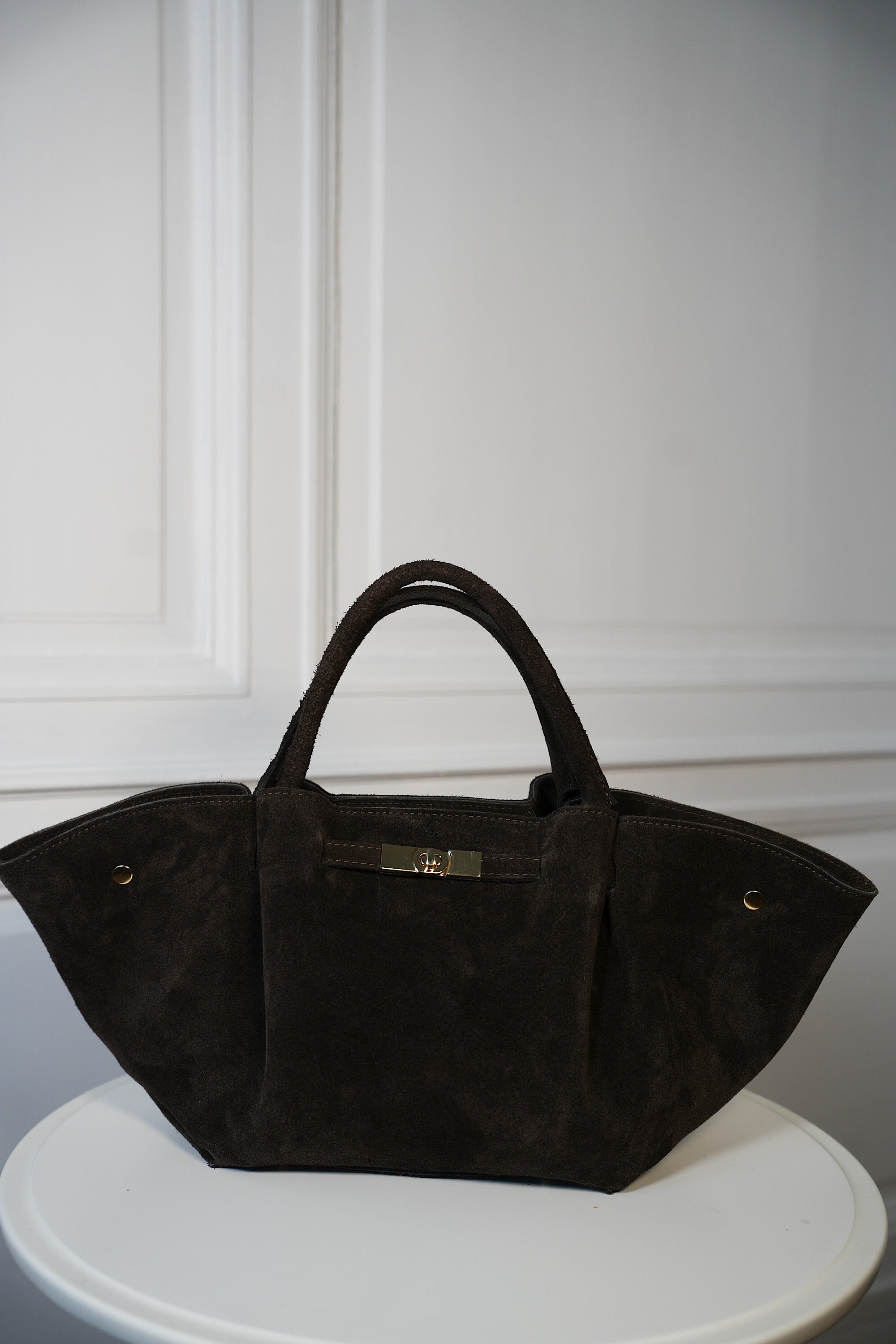 Camilla chocolat - Sac en daim