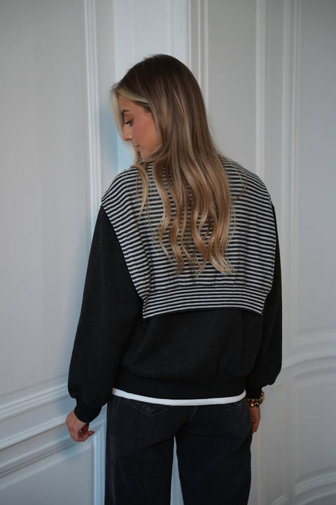 Nico gris foncé - Sweat marinière
