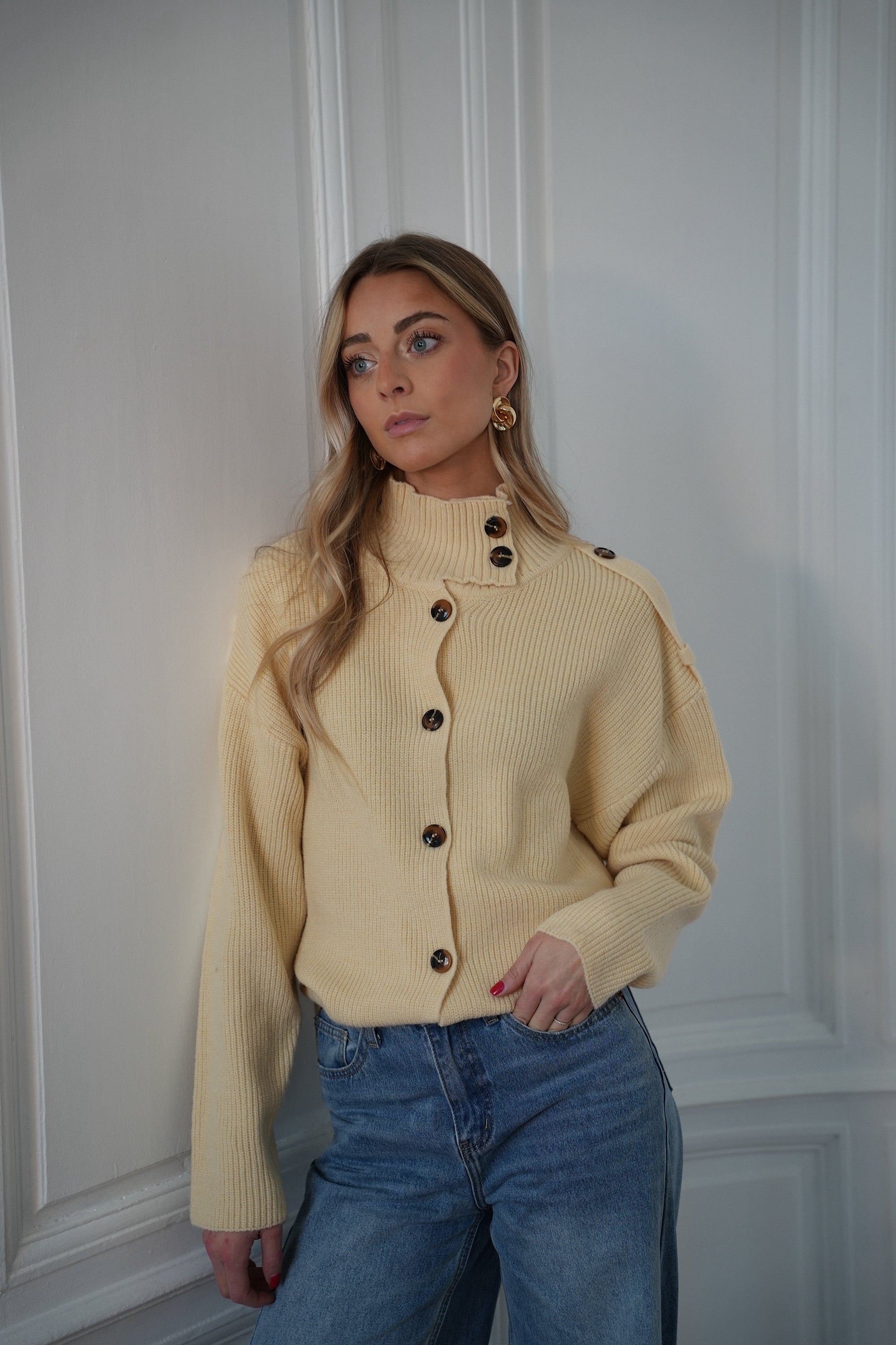 Virginia jaune - Gilet boutonné