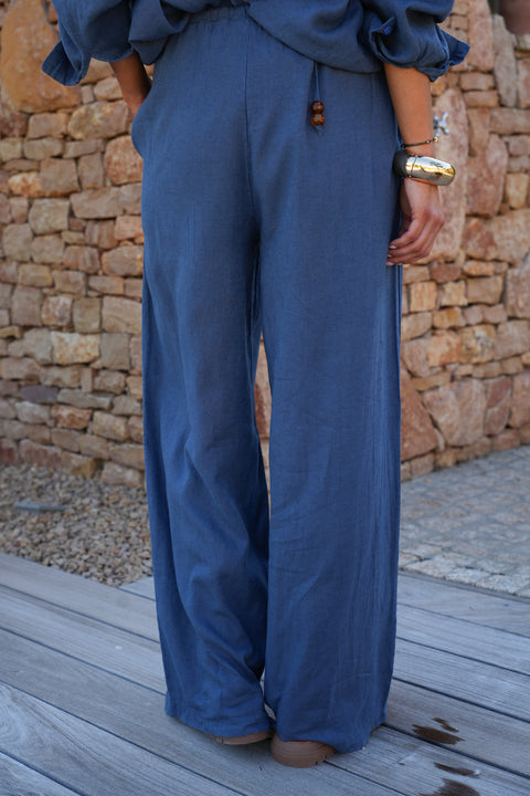 Lore bleu - Pantalon droit