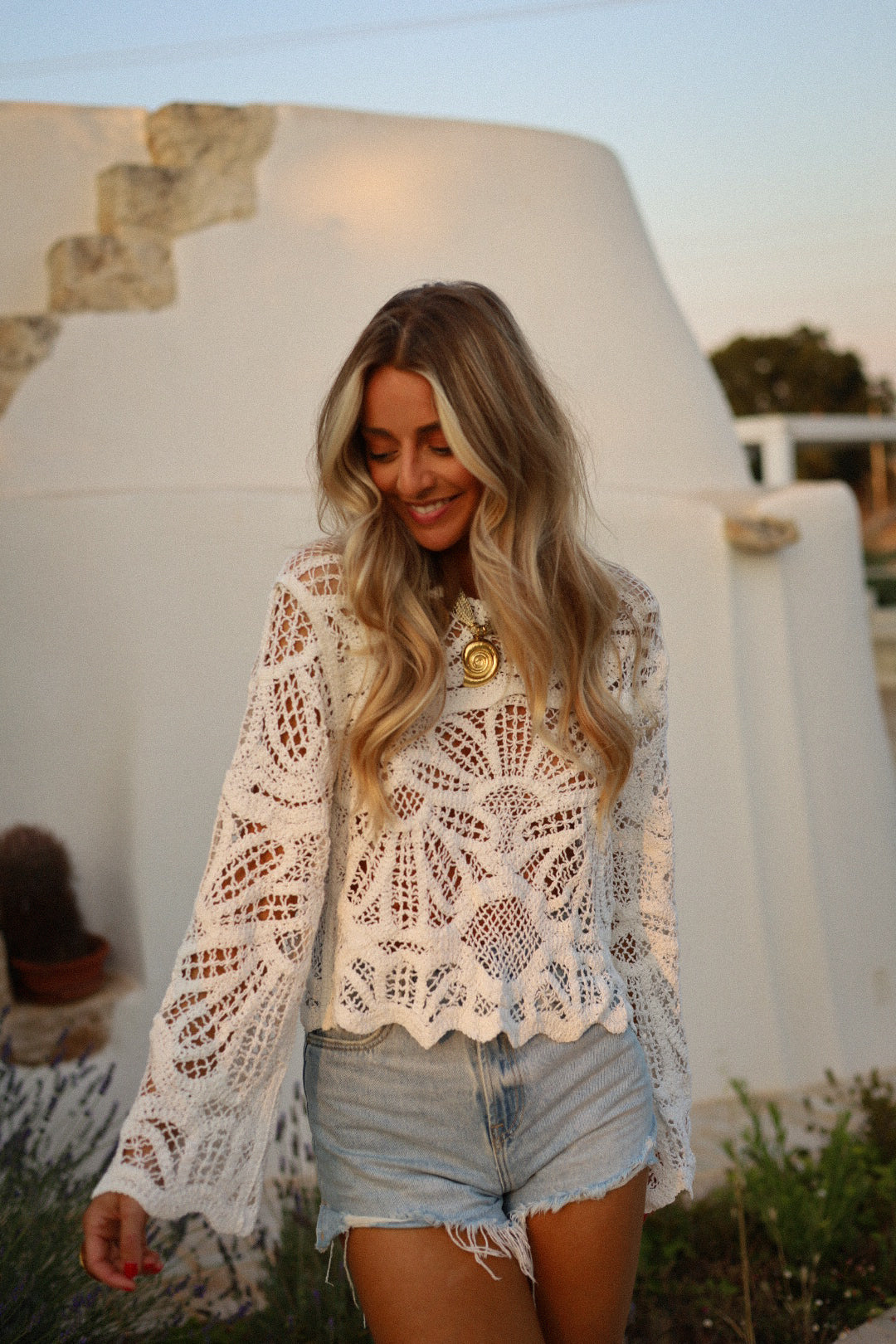 Rudy écrue - Blouse crochet
