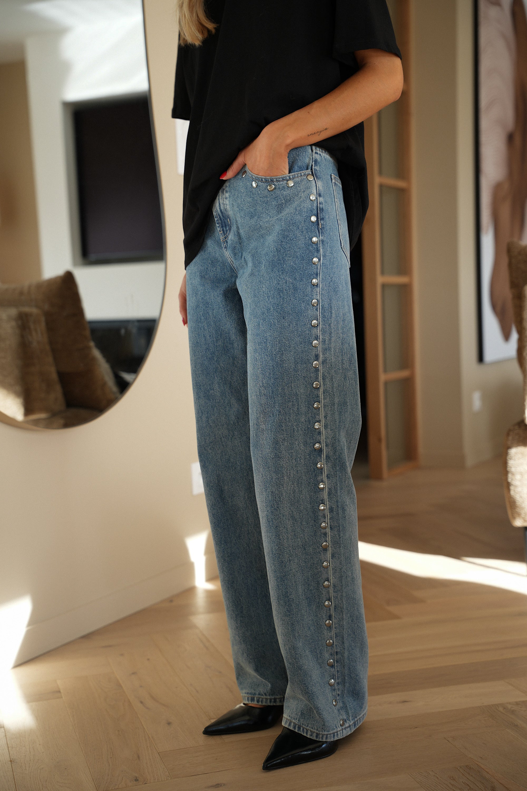 Claudio bleu - Jean clouté