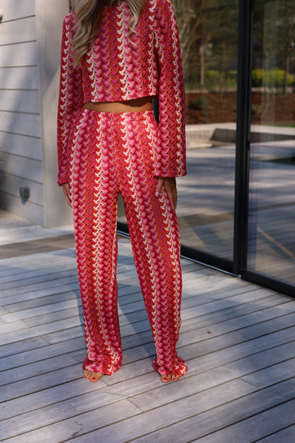 Pablo rouge - Pantalon crochet