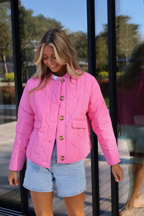 Charline rose - Veste matelassée