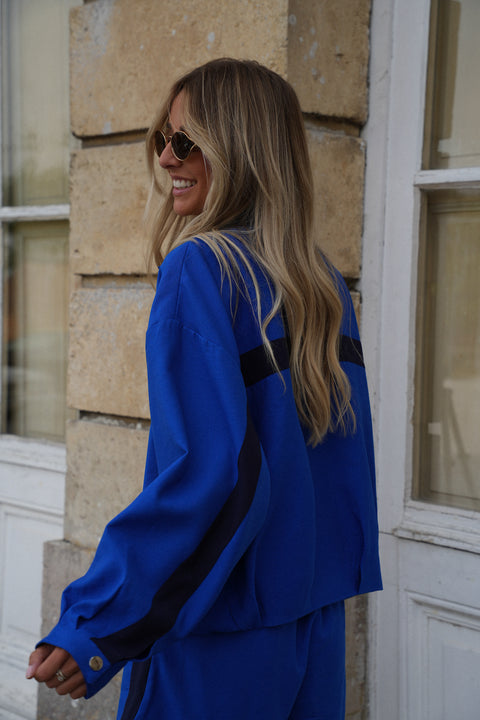 Sael bleue - Veste à bandes