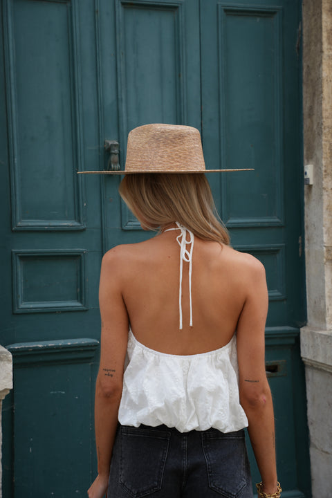 Charlotte blanc - Top brodé
