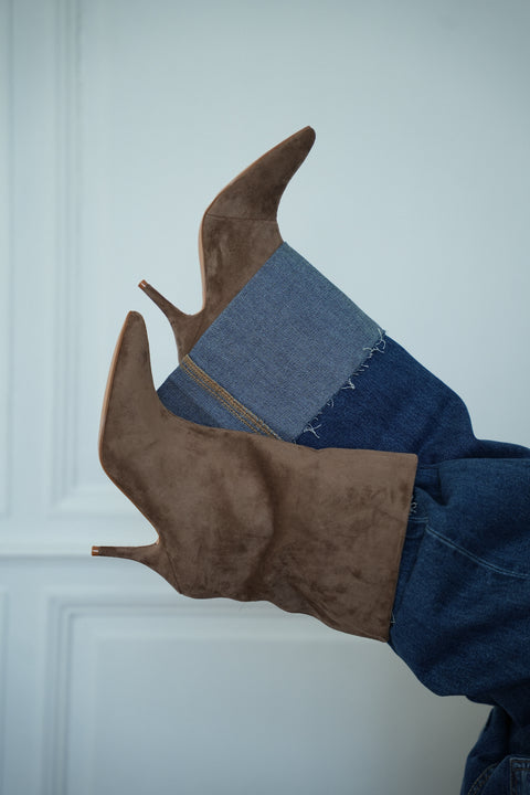 Cassie taupes - Bottines à talons