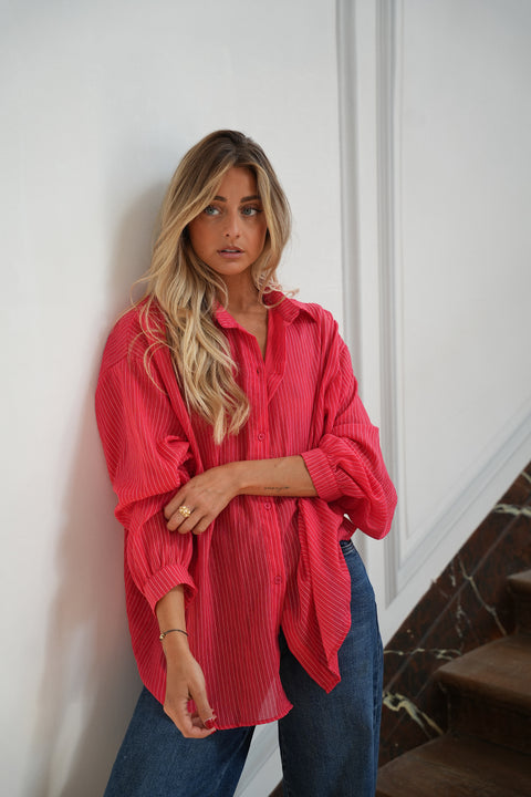 Sellia rouge - Chemise rayée