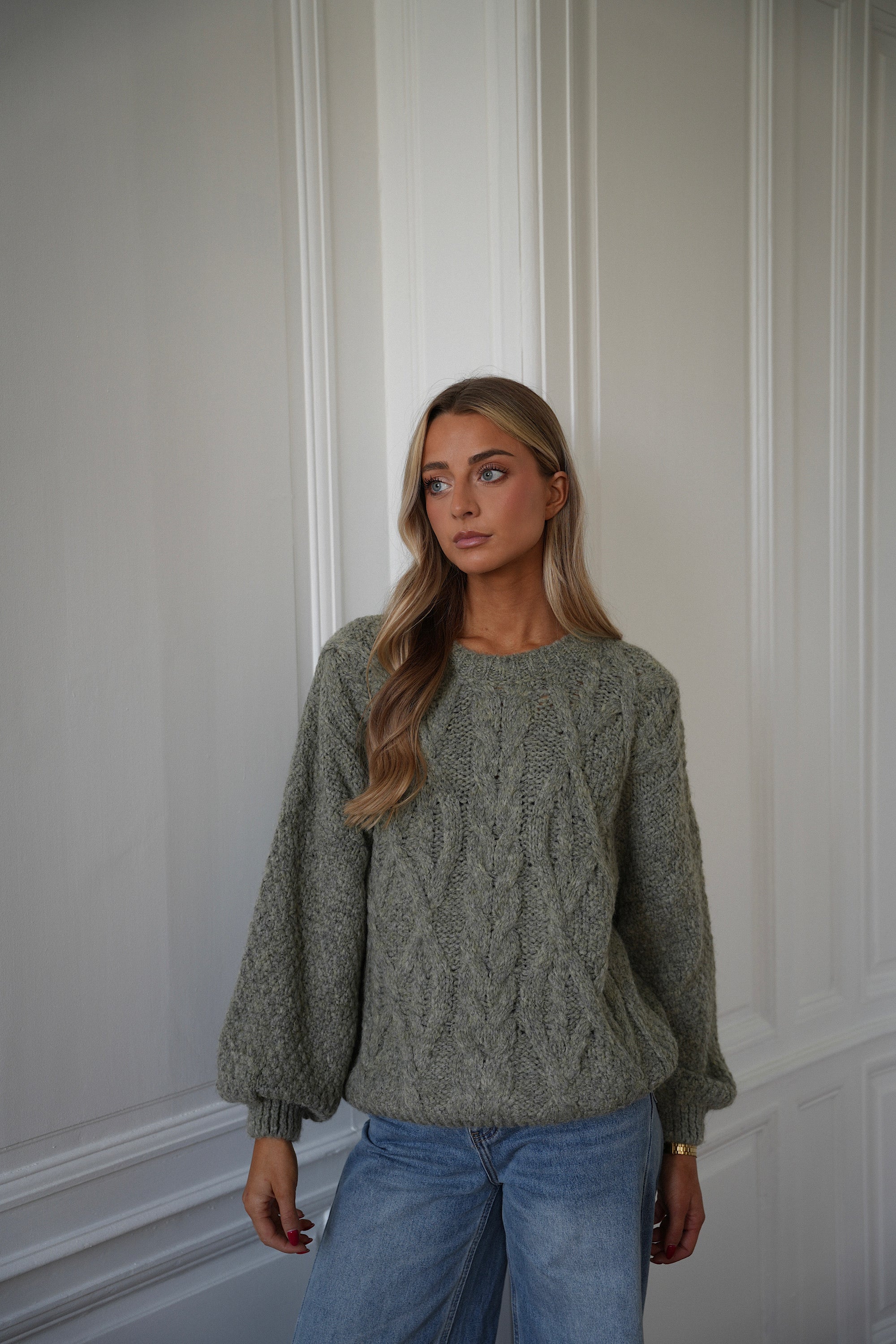 Santana kaki clair - Pull torsadé