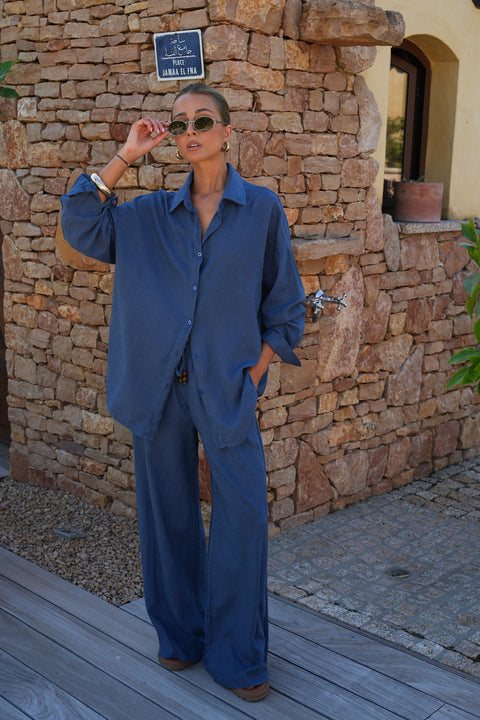 Lore bleu - Pantalon droit