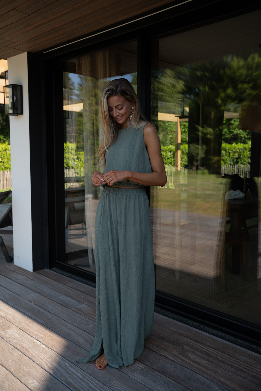 Elize kaki - Ensemble jupe/top