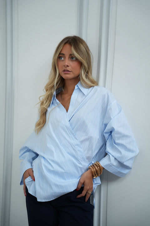 Ross bleue - Blouse cache-cœur