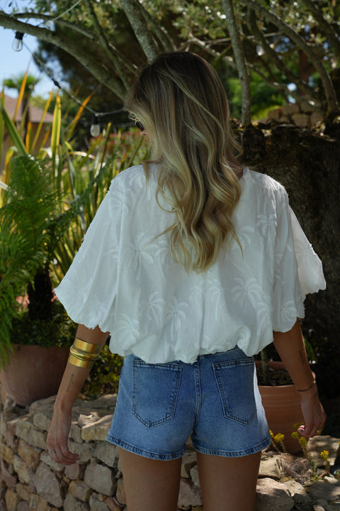 Naya blanche - Blouse brodée