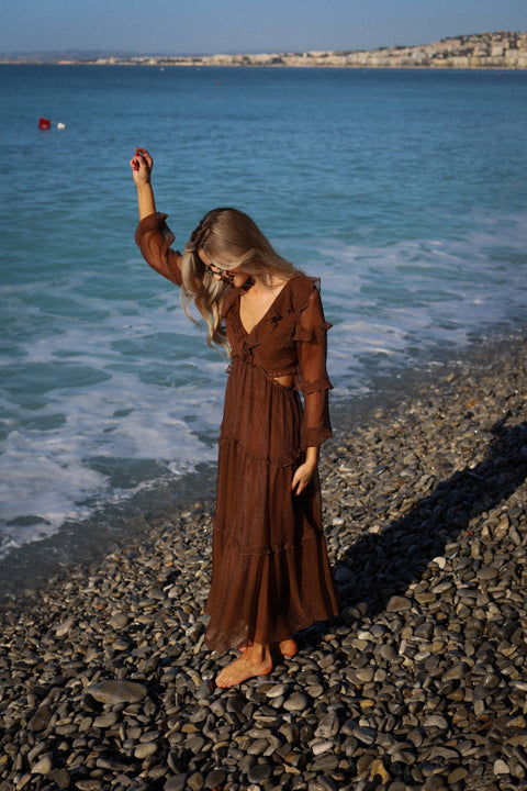 Lorie marron - Robe longue