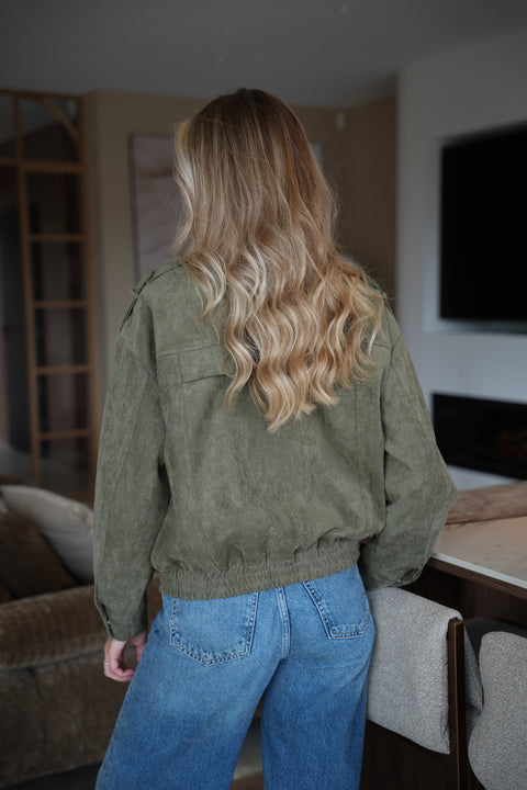 Alcina kaki - Veste suédée