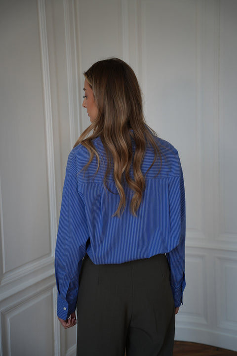 Delia bleue - Chemise rayée