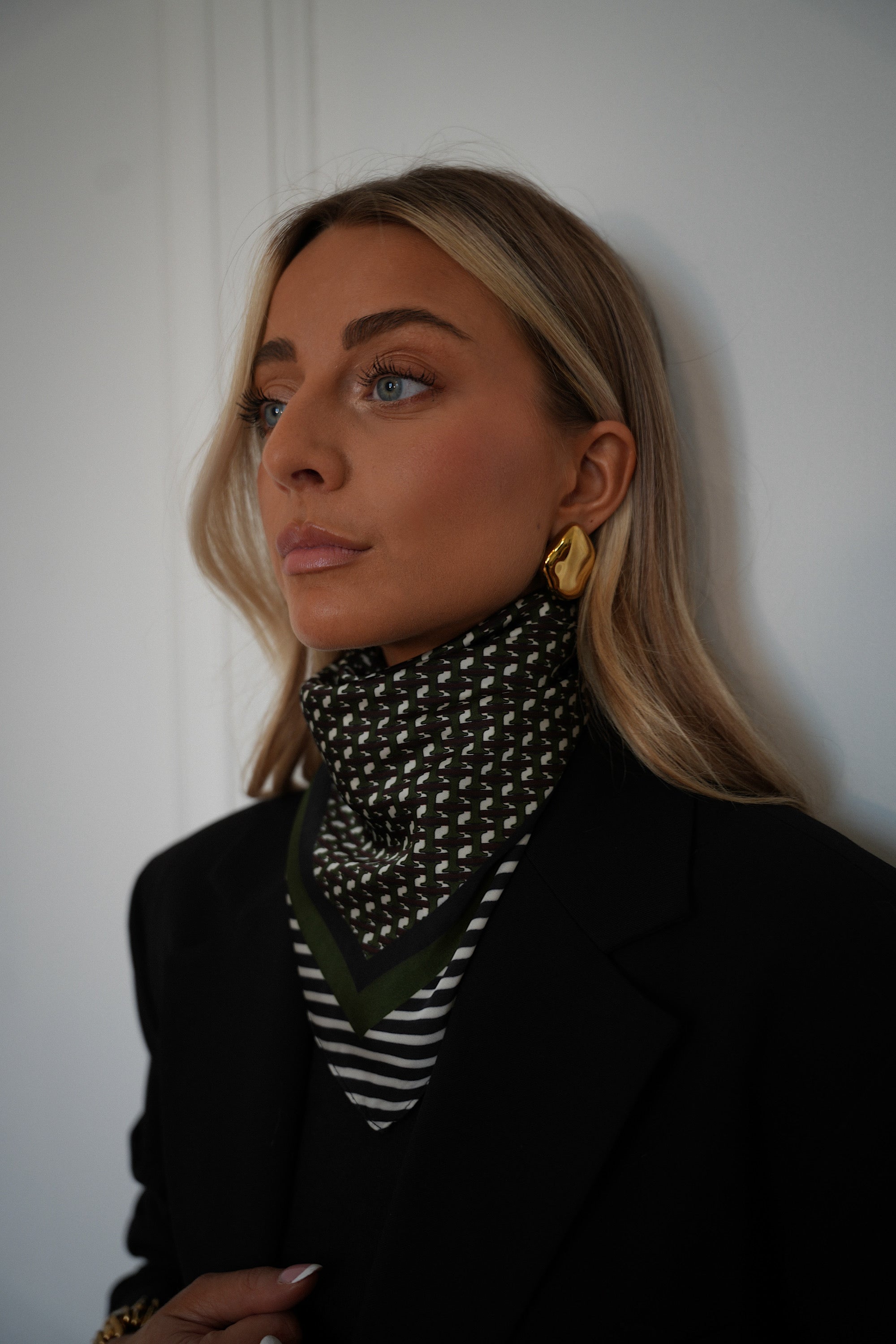 Milène vert - Foulard satiné
