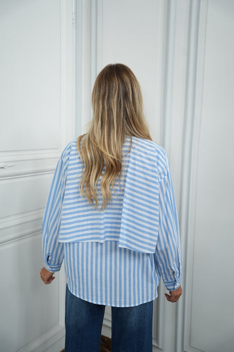 Kalli bleue - Blouse asymétrique