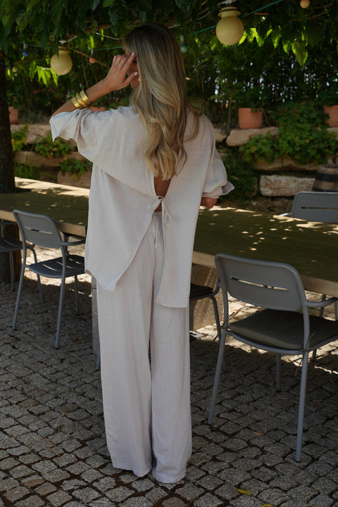 Lexie beige - Chemise dos nu