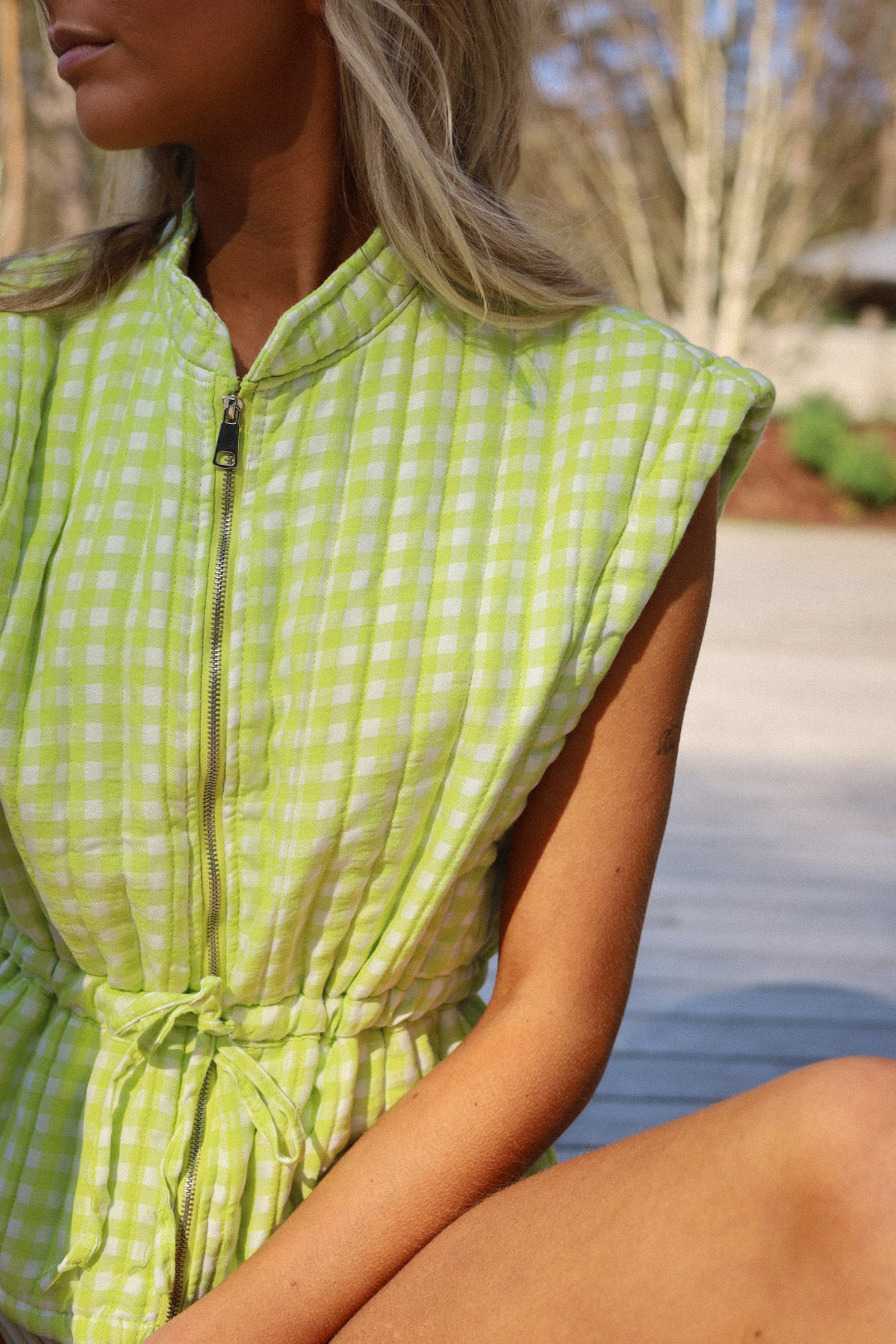 Monica verte - Veste vichy