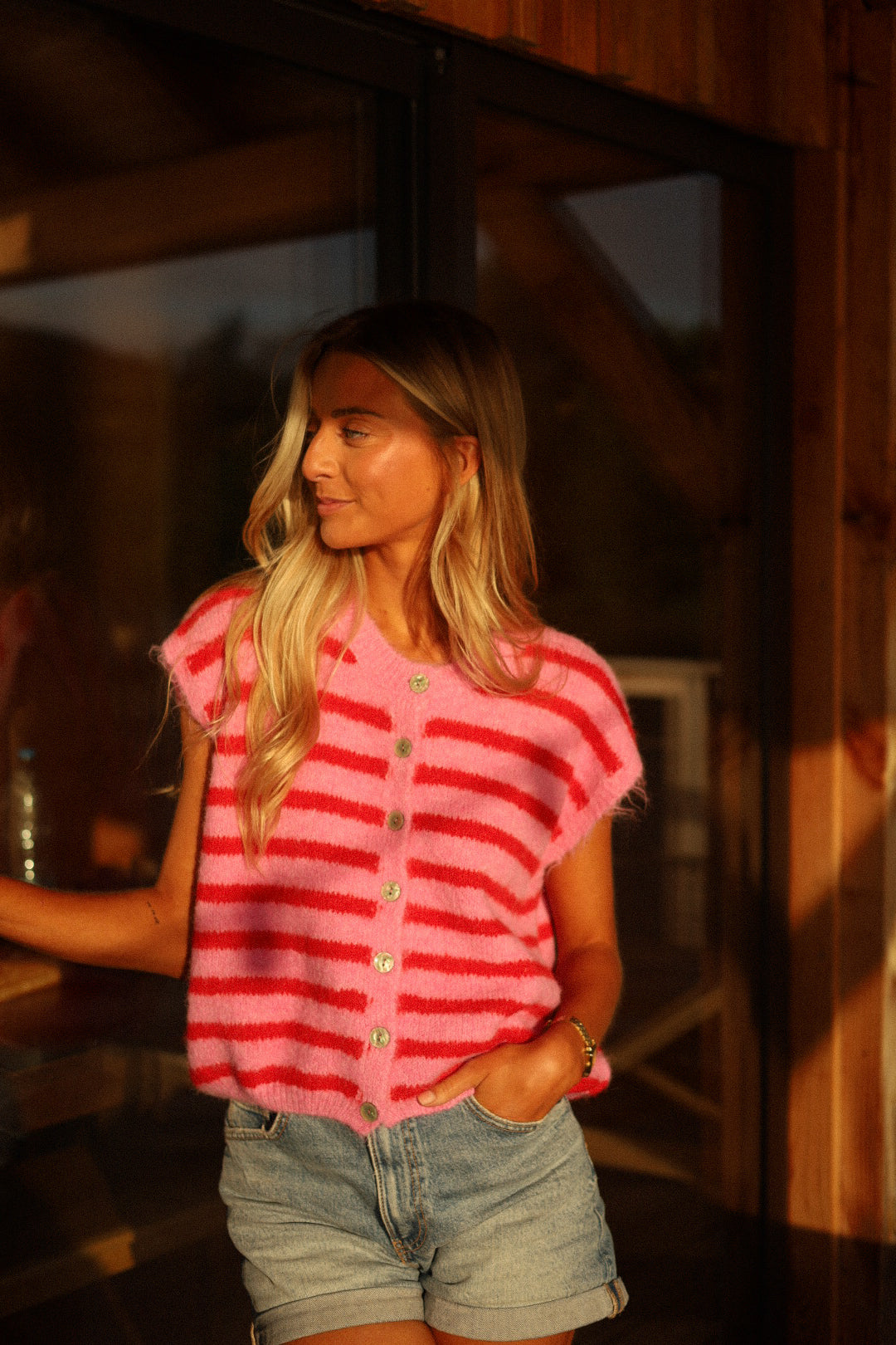 Julienne rose - Gilet sans manches