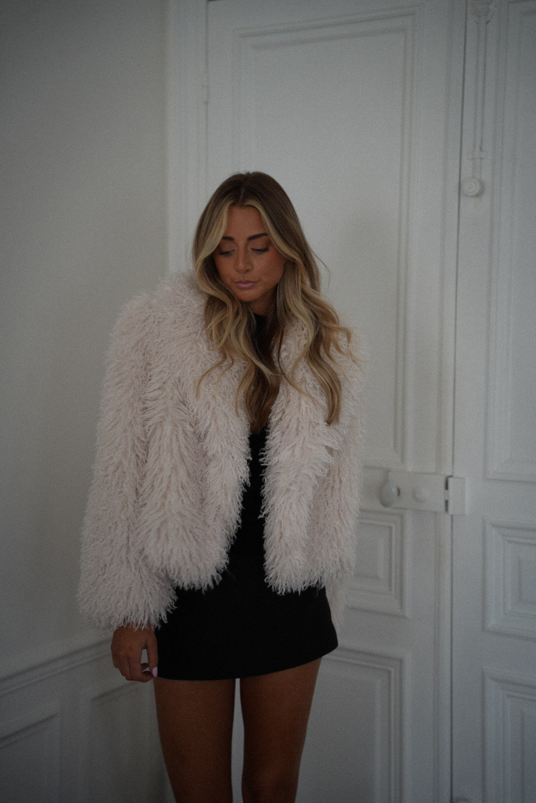 Soanne crème - Manteau fourrure