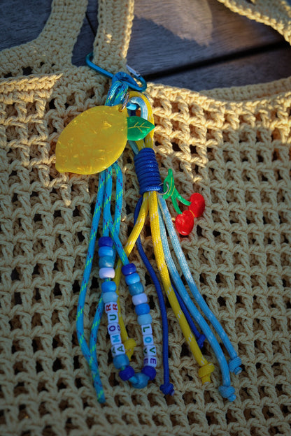 Citron bleu - Porte clefs