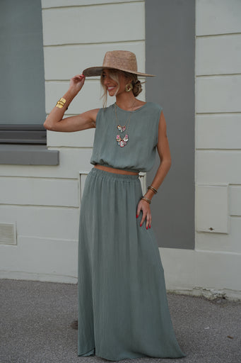 Elize kaki - Ensemble jupe/top