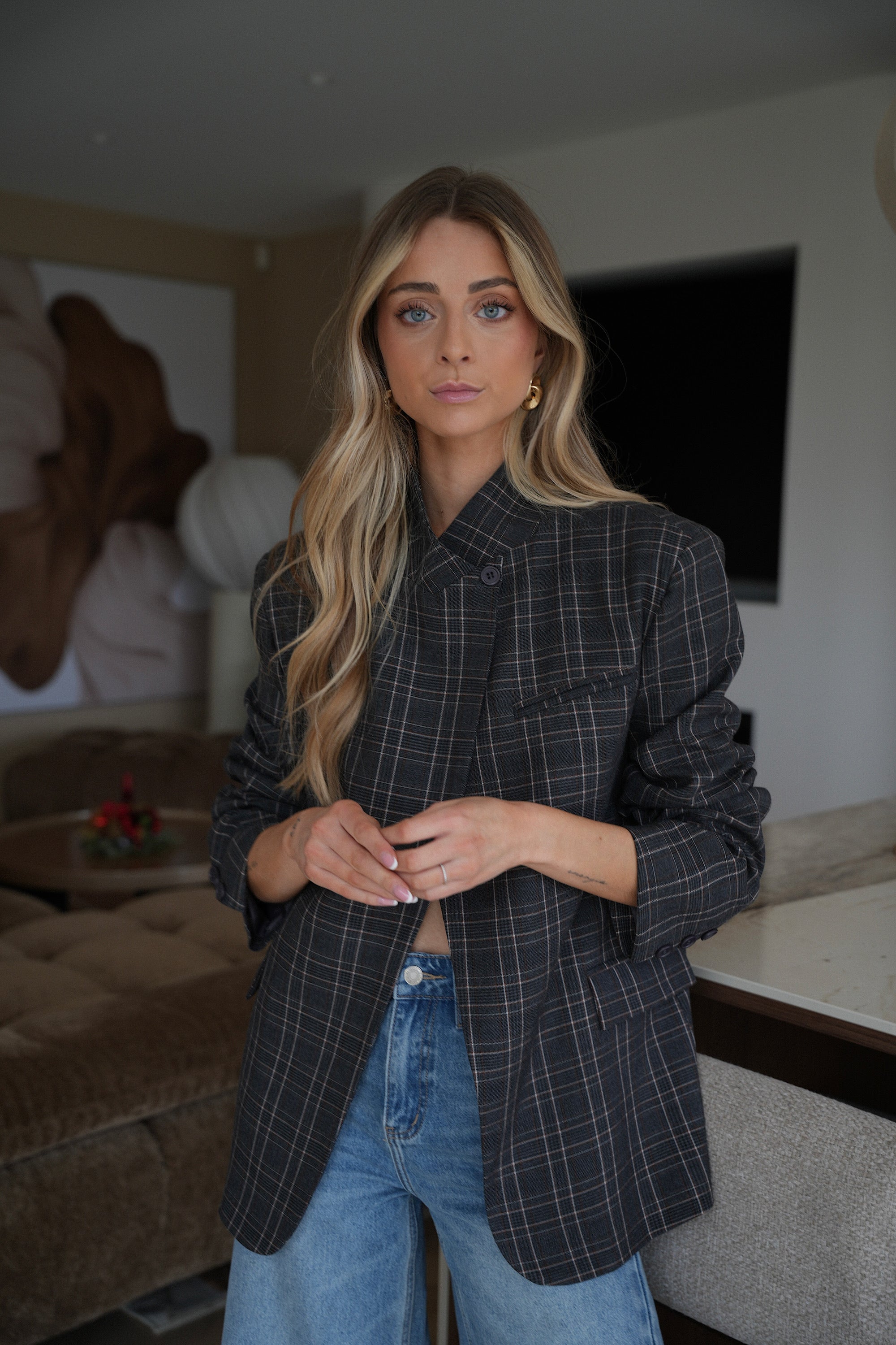 Loane gris - Blazer asymétrique