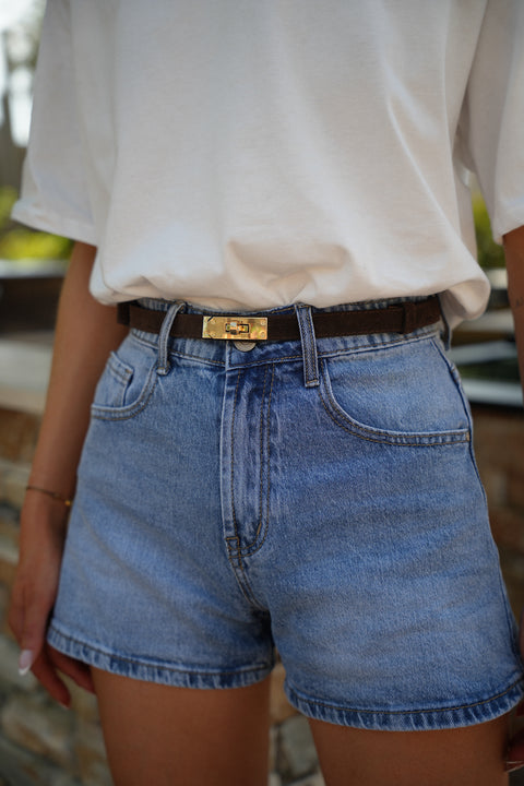 Kamille chocolat - Ceinture daim