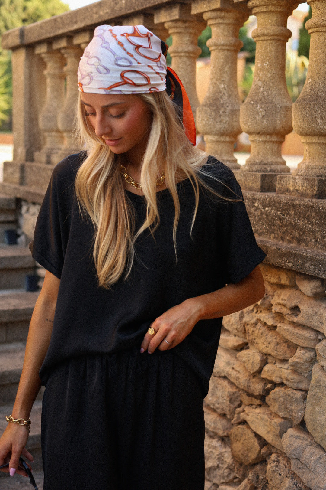Lorio noir - T-shirt satiné