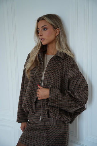 Roy marron - Veste à carreaux