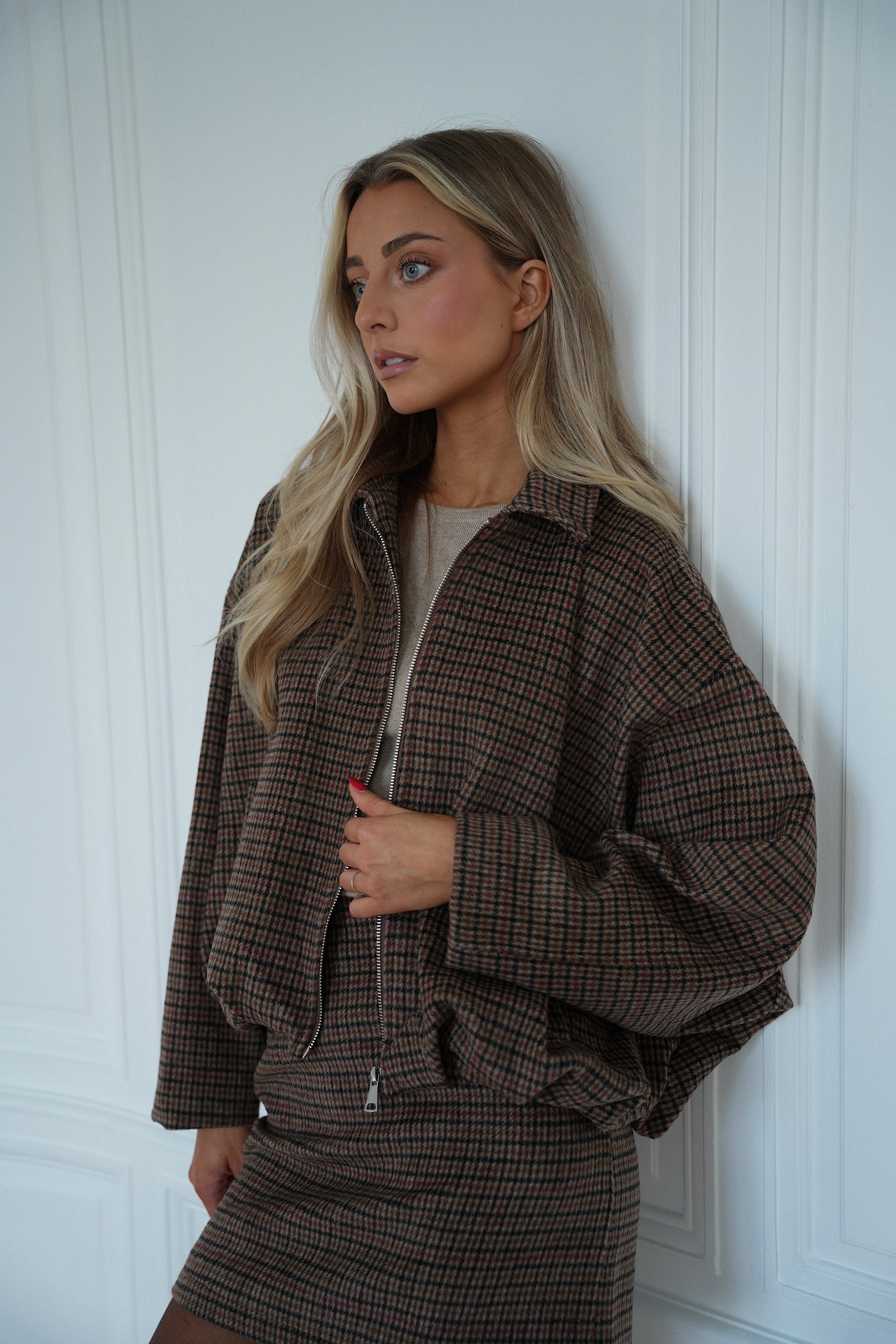 Roy marron - Veste à carreaux