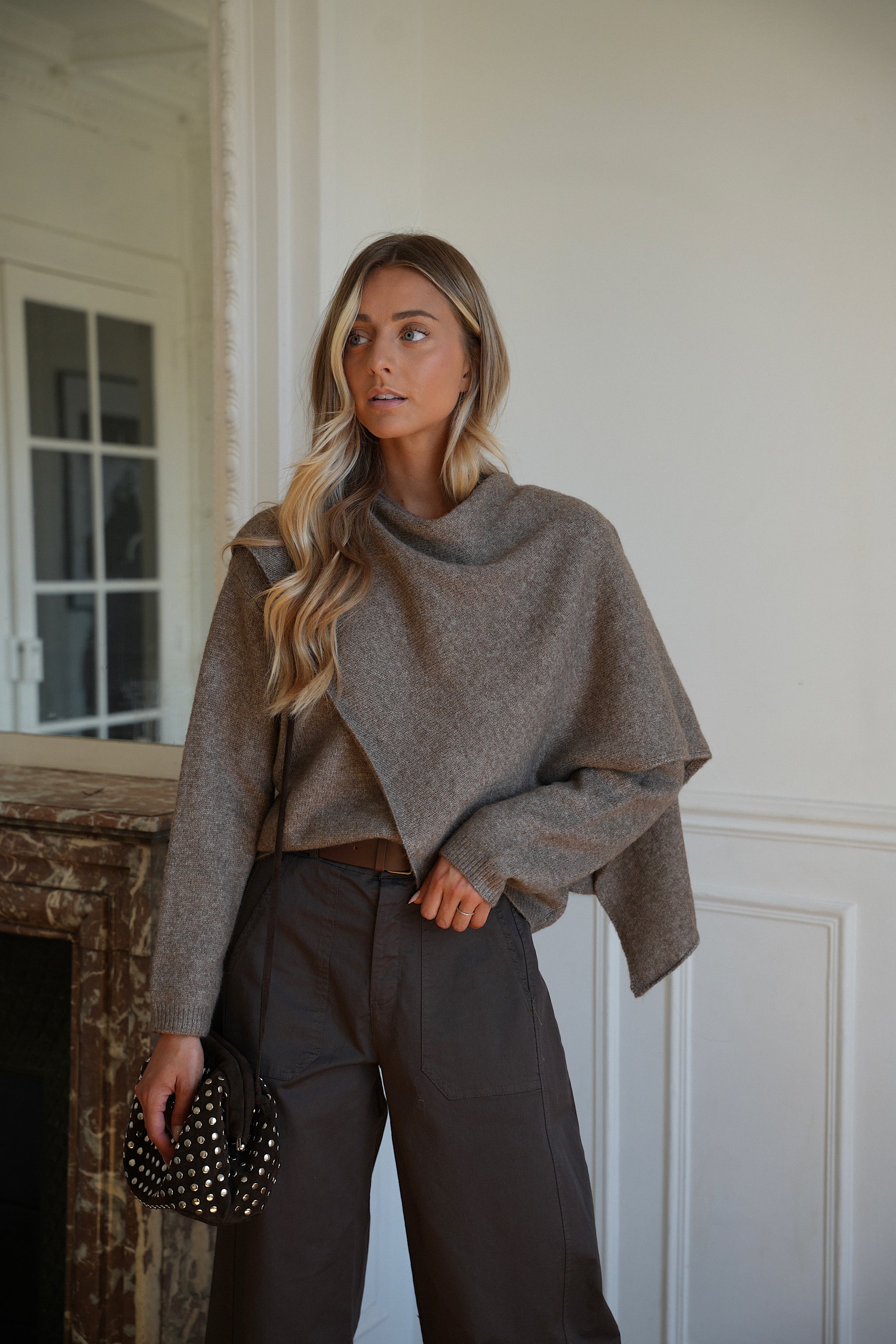 Antonia taupe - Pull cape