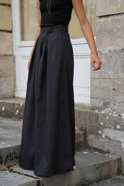 Manolia noir - Pantalon évasé