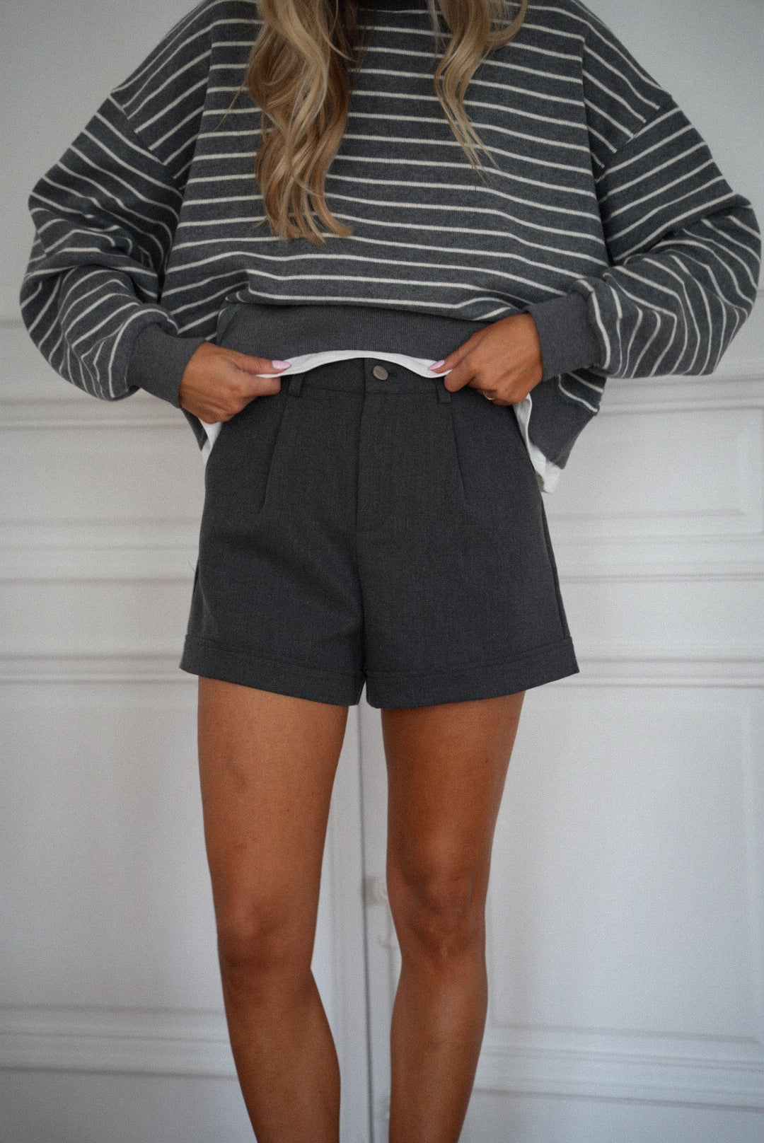 Dona gris - Short taille haute