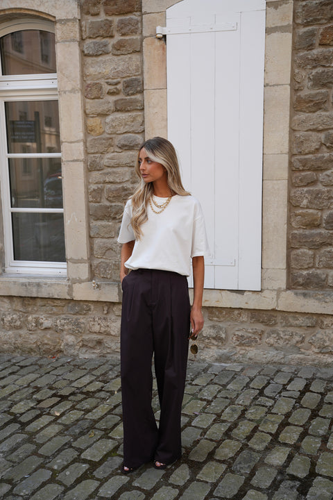 Meryam prune - Pantalon ample