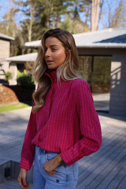 Priscilla rose - Blouse rayée