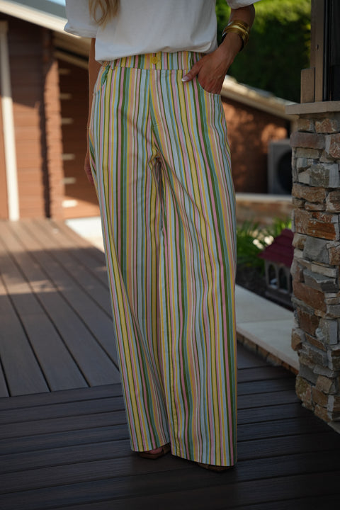 Menssia coloré - Pantalon rayé