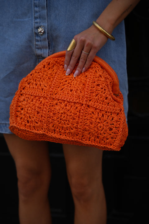 Noria orange - Sac en paille