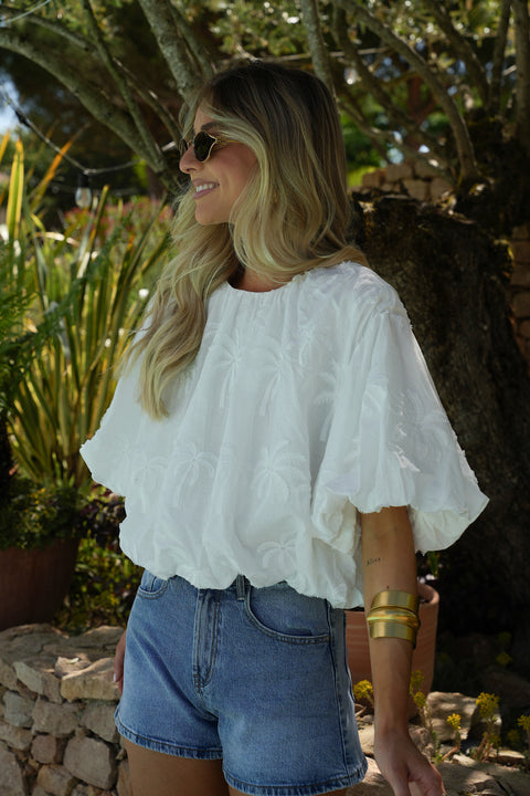 Naya blanche - Blouse brodée